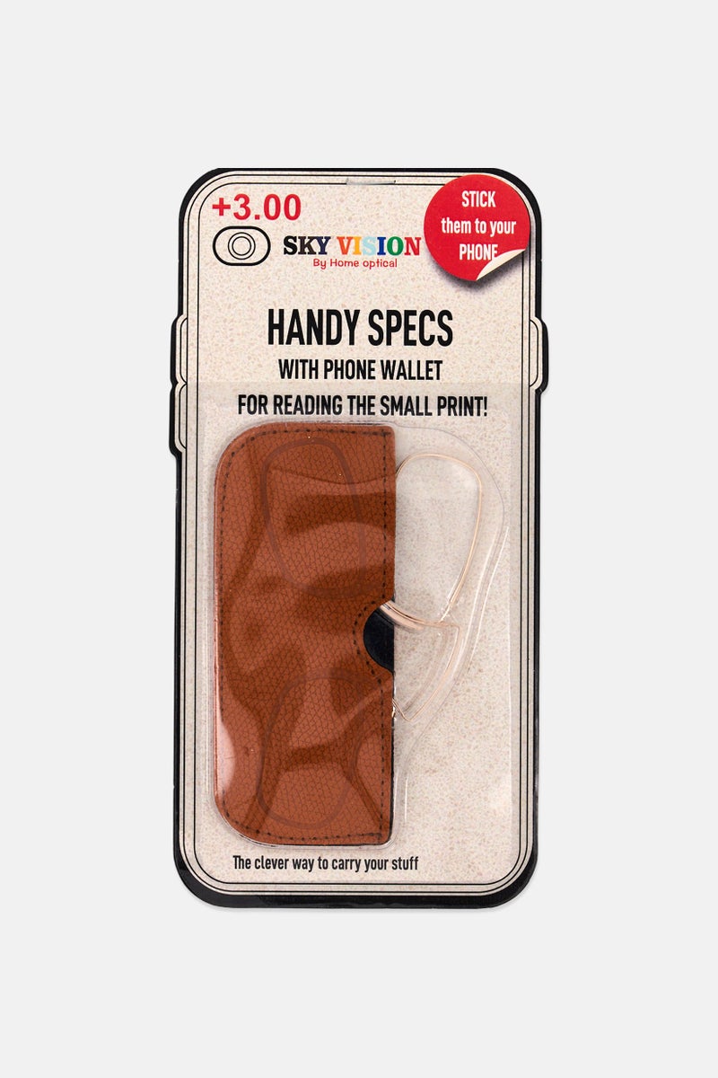 SKY VISION Men 4205005 Handy Rectangular Reading Glasses With Phone Wallet, Gold - Image 1